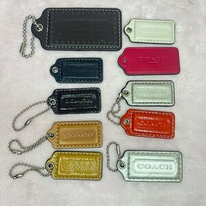 Coach Leather Bag Tags Set
